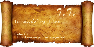 Temesváry Tibor névjegykártya